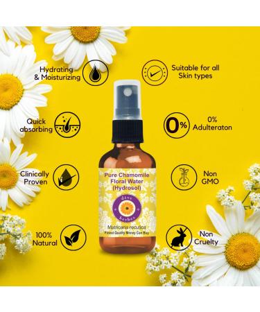 Deve Herbes Pure Chamomile Floral Water (Hydrosol) (Matricaria recutica) for Skin and Hair - 50ml (1.69 oz) - Buy Online on GoSupps.com