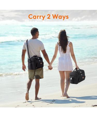 Lifewit Large Cooler Bag 32-Can Insulated Lunch Bag - Lightweight & Portable Double Layer Design for Picnic, Beach, Work, & Trips - Black - Buy Online on GoSupps.com