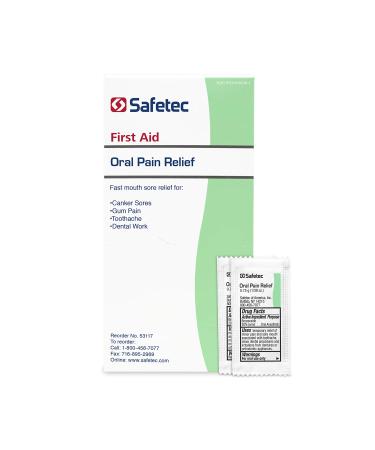 Safetec Oral Pain Relief Gel.75 g. Pouch 144 ct. Box (12 Boxes/case)