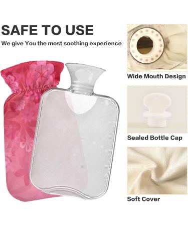 NAANLE Pink Cherry Blossom Heat Bottle - 1L Hot Water Bottle for Menstrual Cramps Pain Relief & Therapy - Buy Online on GoSupps.com