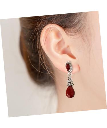 2pcs Clips Pierced Long Women Earring Vintage Ear Black Earrings No mediumx3pcs Redx3pcs - Buy Online on GoSupps.com