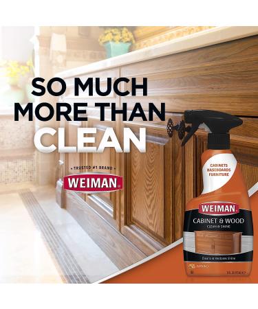 Weiman Cabinet & Wood Clean & Shine Spray - Furniture  Kitchen Cabinets  Baseboard & Trim  Fresh Almond Scent - Microfiber Cloth Included Bundle - Buy Online on GoSupps.com