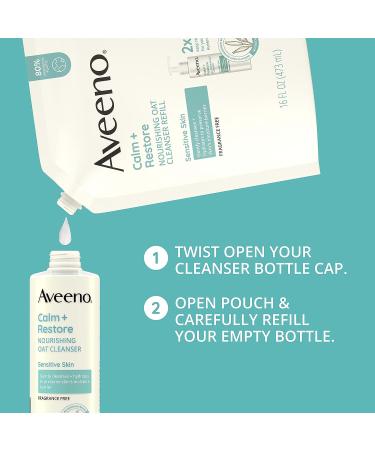Aveeno Calm + Restore Nourishing Oat Facial Cleanser - Gentle Face Wash for Sensitive Skin - 16 fl. oz - Hypoallergenic & Fragrance-Free - Buy Online on GoSupps.com