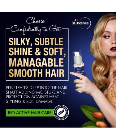 StBotanica Moroccan Argan Hair Serum - Nourishing & Frizz Control with USDA Organic Argan Oil - 120ml for Healthy Shiny Hair - Buy Online on GoSupps.com