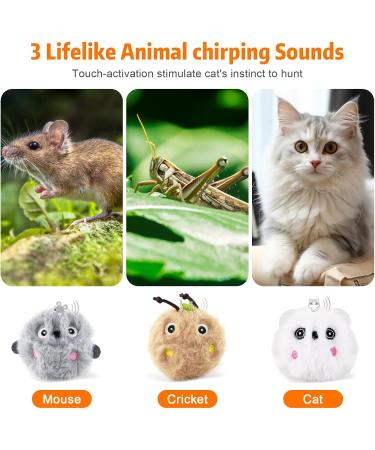 Buy Catal Balls - Interactive & Plush Cat Toys with Sound | 3 Colors Electrically Animated | Perfect for Playful Cats - Buy Online on GoSupps.com