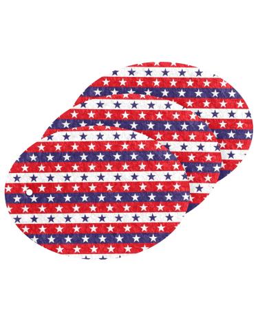 3-Pack Cleaning Kitchen Sponges Oval American Stars and Stripes Kitchen Cellulose Dishwashing Wood Pulp Cotton