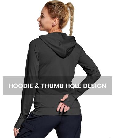 Buy Fitst4 Women's Running Jacket - Lightweight Quick-Drying Fitness & Yoga Jacket with Hood Thumb Holes & Pockets - Perfect for Training & Sports - Black - Buy Online on GoSupps.com