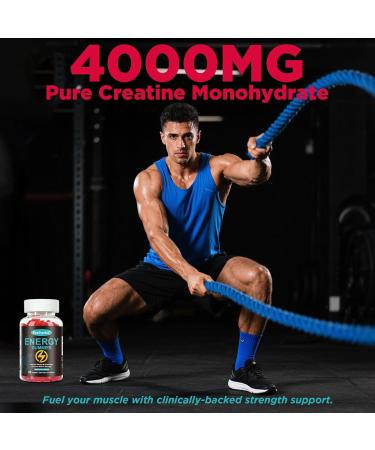 Creatine Energy Gummies for Women & Men 60 Count Caffeine Free Energy Chews Gummy for Running Sports & Pre Workout Support - Buy Online on GoSupps.com