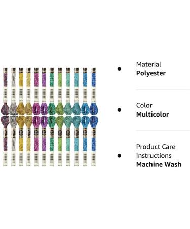 24-Piece Metallic Embroidery Thread Set for DIY Crafts - Glitter Cross Stitch Skeins for Friendship Bracelets & Embroidery Projects - Buy Online on GoSupps.com
