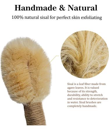 Sisal Dry Body Brush for Exfoliation and Skin Health - Natural Bristles, Improve Blood Circulation, Reduce Cellulite and Ingrown Hairs - Buy Online on GoSupps.com