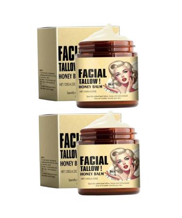 KUYYFDS 2Pcs Whipped Tallow Honey Balm for Home Face Body Grass-Fed Beef Tallow & Honey Moisturizer Nourishing Multi-Purpose Skin Balm for Home Dry Skin 4.23oz