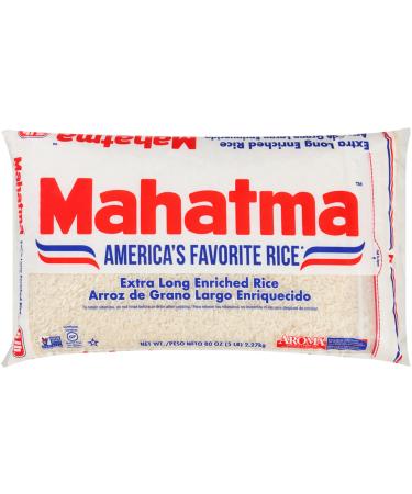 Mahatma Extra-Long-Grain Rice 5-Pound Rice Bag, Gluten-Free and Non-GMO White Rice Bulk Bag, 1 Bag of Rice 5 Pound (Pack of 1)