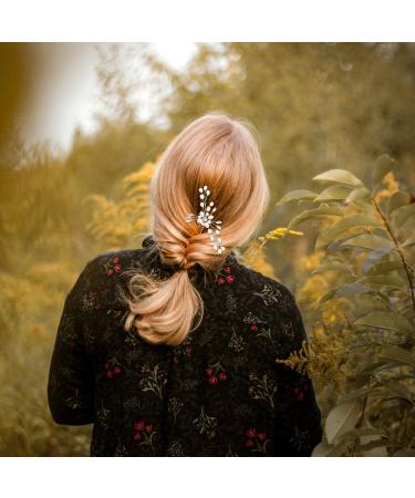 Rumyve5 Elegant Pearl Hairpin Wedding Hairpin Stylish Vintage Elegant Pearl Hair Accessories for Ladies U-shaped Crystal Flower Hairpin Hair Accessories for Women Girl Brides Bridesmaids - Buy Online on GoSupps.com