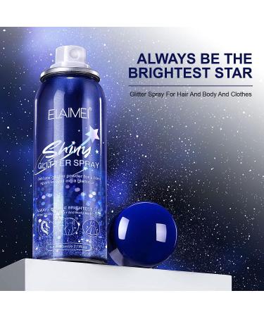 Shiny Body Glitter Spray - Long-Lasting Silver Highlight for Skin, Face, Hair & Clothing - Quick-Drying Formula for Women - Perfect for Festivals, Raves, Proms - 2.11oz/60ml - Buy Online on GoSupps.com