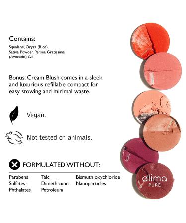 Alima Pure Cream Blush: Talc-Free Lip & Cheek Tint for Natural Satin Finish - Vegan & Cruelty-Free (6 Shades) - Buy Online on GoSupps.com
