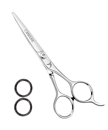 Candure Beard Mustache Scissors 5.5" Salon Facial Hair Cutting Shears, Razor Edge Blades - Stainless Steel