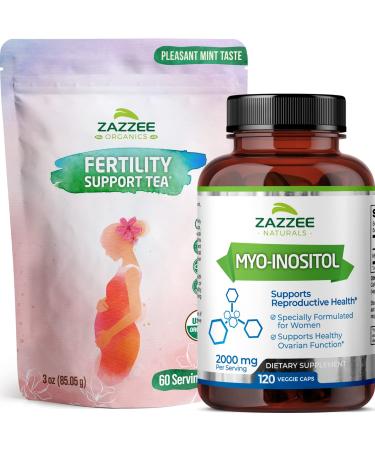 Zazzee Myo-Inositol Capsules and USDA Organic Fertility Support Tea