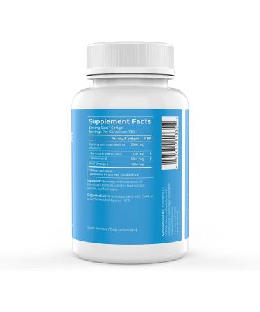 BodyBio Evening Primrose Oil - Cold Pressed GLA Supplement for Skin & Hormonal Health - 180 Softgels - Buy Online on GoSupps.com