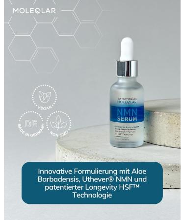 MoleQlar NMN Facial Serum 30 ml Longevity for your skin with patented HSF technology and very pure Uthever NMN - Buy Online on GoSupps.com