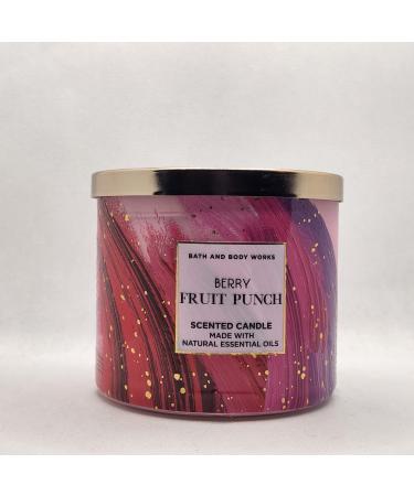 Bath & Body Works White Barn 3-Wick Candle w/Essential Oils - 14.5 oz - 2022 Early Summer Scents! (Berry Fruit Punch)