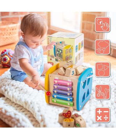 All Kids United Wooden Plug-In Cube Toy | Motor Skills & Design Recognition | Educational Puzzle Sorting for Enhanced Concentration - Buy Online on GoSupps.com