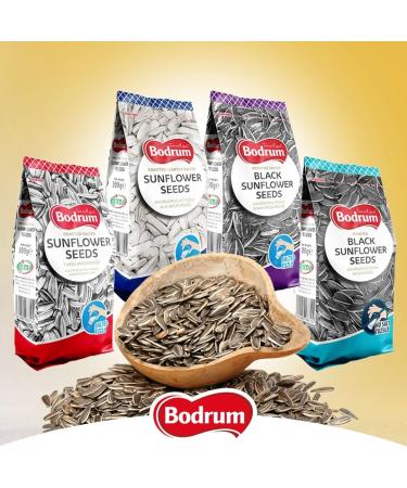 Bodrum Roasted UnSalted Black Sunflower Seeds | High Rich and Nutty Flavour | UnSalted Seeds | Delicious and Satisfying Snacks | Roasted Seeds | High Nutrition | Healthy Snacks | 300G (Pack of 2) Black Seed-Pack of 2 - Buy Online on GoSupps.com