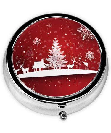 Happy New Year Mini Round Pill Box | 3 Compartment Portable Pill Organizer for Travel Home & Office - Buy Online on GoSupps.com