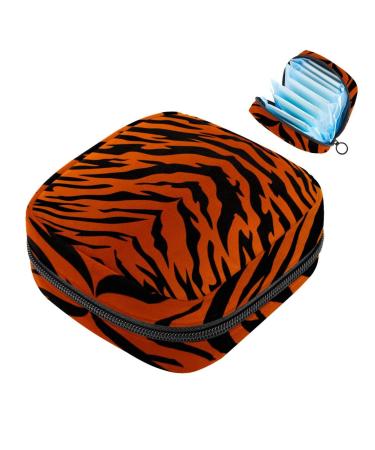 Storage bags for women's bandages motif: tiger stripes portable menstrual pad bags panty lips tampons women's bandages storage holder for women school office