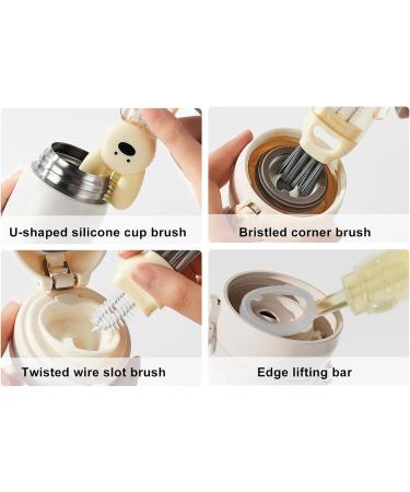 Cup Mouth Brush Lid Corner Edge Cleaning Flexible Bristle Food Grade Compact Size Portable Multifunctional Bottle Gap Yellow - Buy Online on GoSupps.com
