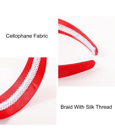 Red Satin 70s Headband for Women & Girls - Wide Thick Halloween Hairband for Adults - 60s Inspired Hard Head Band - Buy Online on GoSupps.com