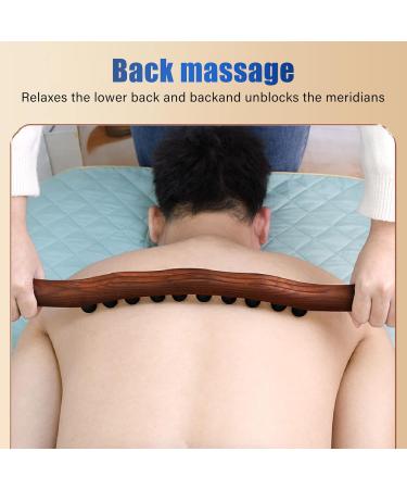 Massage Gua Sha Stick Set - 10 Beads Wooden Roller & 10ml Essential Oil - Perfect for Salon Spa Treatments - Buy Online on GoSupps.com