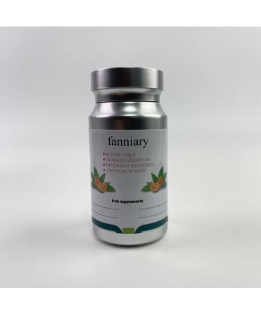 fanniary Iron Supplement with Vitamin C High Absorption Gentle on Stomach Supports Energy & Daily Wellness Vegan