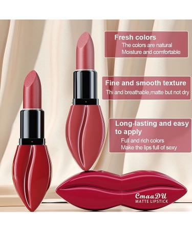 Dark Matte Lipstick Set | Moisturizing Nude Lipstick | Long-Lasting Velvet Lip Stain | Waterproof Lip Gloss Women Makeup - 09 - Buy Online on GoSupps.com