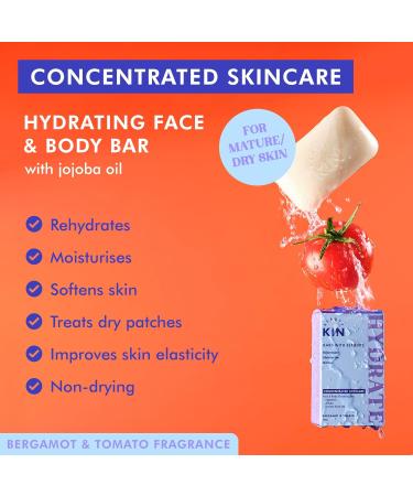 Beauty Kin Hydrating Face & Body Wash Cleansing Bar for Dry Tight or Mature Skin w/Squalane & Jojoba Oil to Moisturise - Restore Suppleness - Improve Elasticity - Paraben Free Vegan Soap Bar Hydrating Face & Body Bar - 100g - Buy Online on GoSupps.com