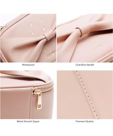 ROWNYEON Cute Travel Makeup Bag with Bow-knot Handle | Portable Waterproof Toiletry Pouch in Pink - Buy Online on GoSupps.com