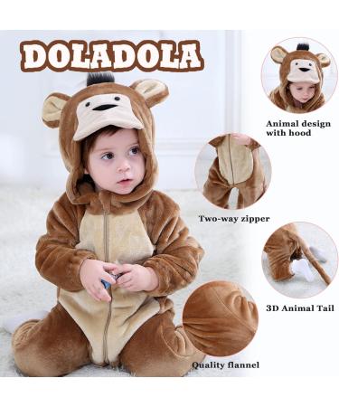 Doladola Baby Hooded Monkey Onesie - Newborn to Toddler Loungewear Jumpsuit - Buy Online on GoSupps.com