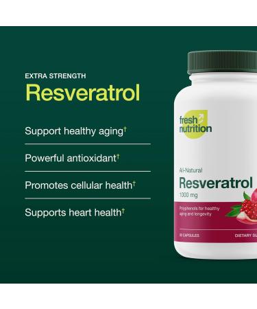 Resveratrol Supplement - Trans-resveratrol Extra Strength 750mg - Natural Pure and Potent Polyphenols Supplement - Vegan Non GMO Gluten-free - 90 Capsules 90 Count (Pack of 1) - Buy Online on GoSupps.com