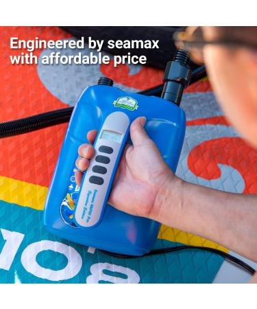 Seamax SUP Electric Air Pump for Inflatable Paddle Board | Max 20 PSI | Pro Edition with Temperature Sensor & Voltage Meter - Buy Online on GoSupps.com