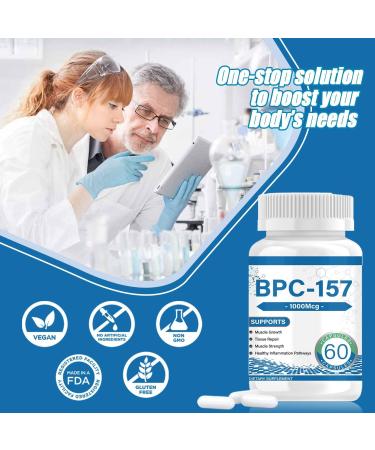BPC 157 Peptide Capsules - 1000mcg 60 Capsules BPC-157 Protective Compound for Muscle Workout Recovery Non-GMO Dairy Free Gluten Free - Buy Online on GoSupps.com