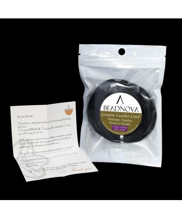 BEADNOVA 1.5mm Black Leather Cord - 11 Yards for Jewelry Making - Buy Online on GoSupps.com