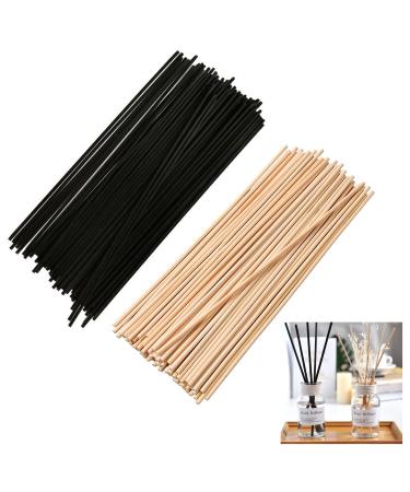Laoxiangji 100 pieces of rattan sticks for room fragrance reed fragrance sticks 20cmx3mm diffuse rattan rattan reed fiber for decoration refreshment room scent bathroom living room office (nature black)