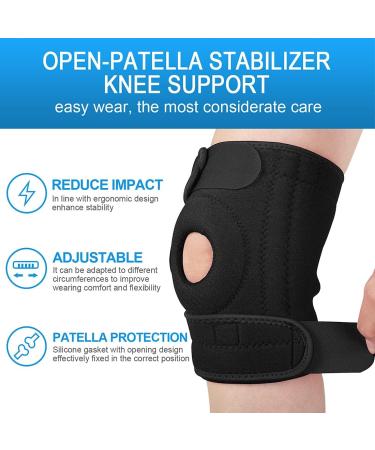 AVIDDA Adjustable Knee Support with Open-Patella Design - Black (XS-M) | 1 Pair - For Joint Pain, Sports Injury Rehabilitation - 3 Straps for Knee Circumference 12.5 to 18.5 - Buy Online on GoSupps.com