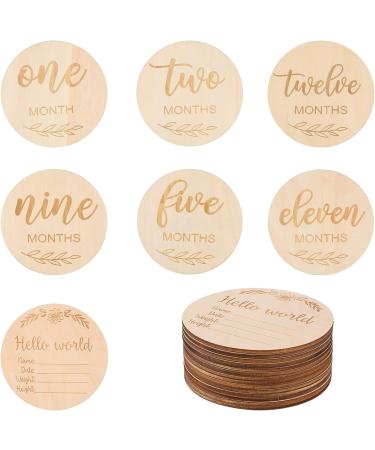 Toyvian Baby Milestone Cards Set - Wooden Double Sided Newborn Photography Props - Buy Online on GoSupps.com