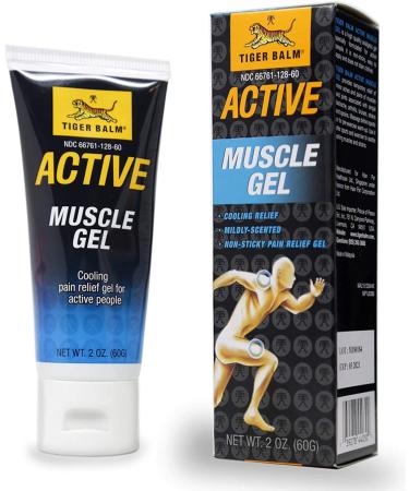 Tiger Balm Active Muscle Gel 2 oz. Relief for Muscle Soreness Topical Gel for Sprains Joint & Muscle Gel Non-Greasy Gel Post-Workout Relief 2 Ounce (Pack of 1)