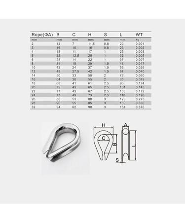 10Pcs 1/8 Wire Rope Chain Thimble for Boat Rigging | 316 Stainless | Anchor & Splicing Tool - Buy Online on GoSupps.com