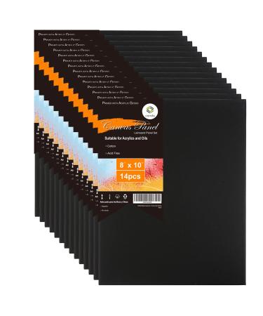 CONDA Black Canvases for Painting Canvas Panels 8x10 inch Pack of 14 100% Cotton Acid-Free 8 oz Gesso-Primed Art Boards for Oil & Acrylic Painting 8 x10  - Buy Online on GoSupps.com