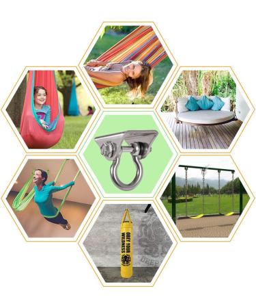 WAREMAID Set of 2 Heavy Duty 180 Swing Hangers Stainless Steel Swing Hook for Ceiling Wooden Porch Swing Hanging kit Playground Gym Rope Boxing Bag Hammock Chair Yoga Swing Mount 1000 lb Capacity 2 Pack - Buy Online on GoSupps.com