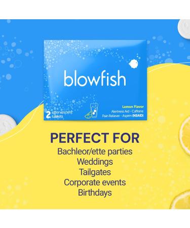 Blowfish for Hangovers | 10 Single Dose Envelopes | Perfect for Welcome Bags Hangover Kits Wedding & Bachelorette Favors | Fast Hangover Relief | Starts to Work in 15 Minutes (10 Pack) - Buy Online on GoSupps.com