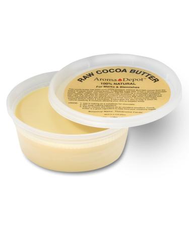Aroma Depot 8 oz Raw Cocoa Butter Unrefined 100% Natural Pure Great for Skin Body Hair Care. DYI Body Butter Lotions Creams Reduces Fine Lines Wrinkles used for eczema psoriasis 8 Ounce (Pack of 1)