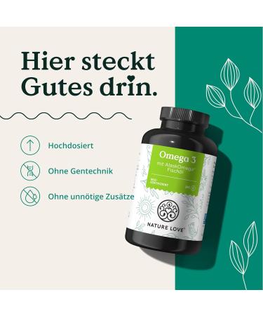 Omega 3 High Dose - 650mg Omega 3 Fatty Acids - 365 Small Capsules with Alaskomega (MSC Certified) No Additives Made in Germany Best Quality Supplement - Buy Online on GoSupps.com